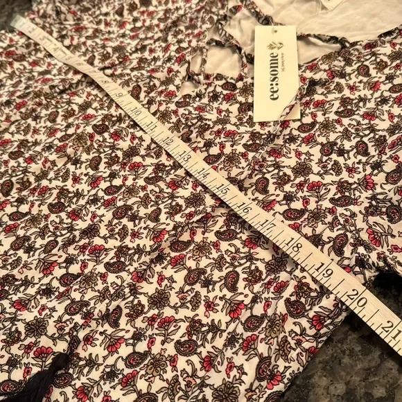 eesome floral print tunic dress NWT L - Picture 9 of 12